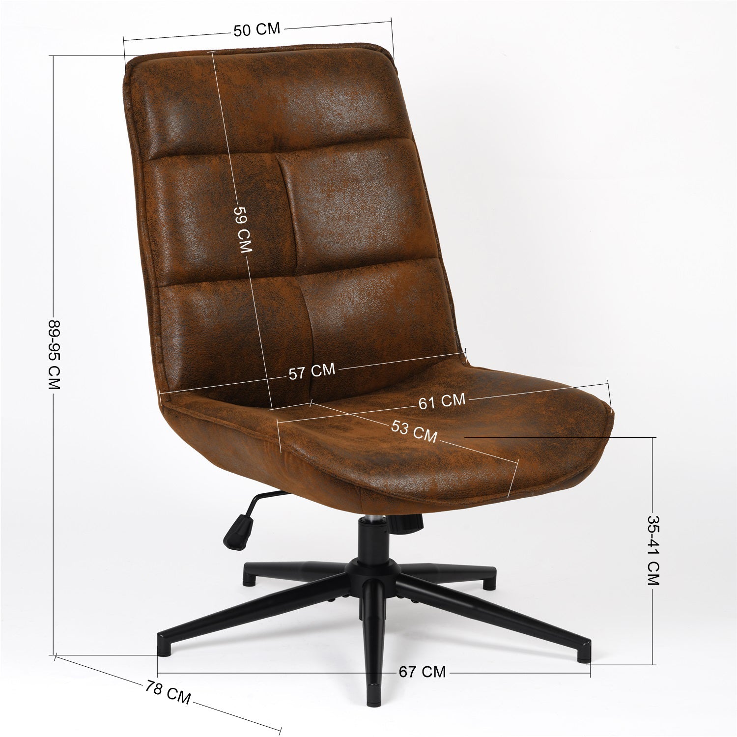 Fauteuil de loisirs réglable en suédine pivotant à 360° - CHARLOTTE