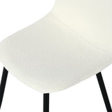 Lot de 4 chaises de salle à manger industrielles en tissu bouclette - CHARLTON CREAM