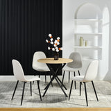 Set di 4 sedie per sala da pranzo scandinave in tessuto beige - CHARLTON