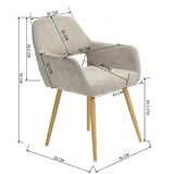 Lot de 2 chaises de salle à manger scandinaves avec accoudoirs en tissu beige - CROMWELL BEIGE