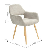 Lot de 4 chaises de salle à manger scandinaves avec accoudoirs en tissu beige - CROMWELL BEIGE