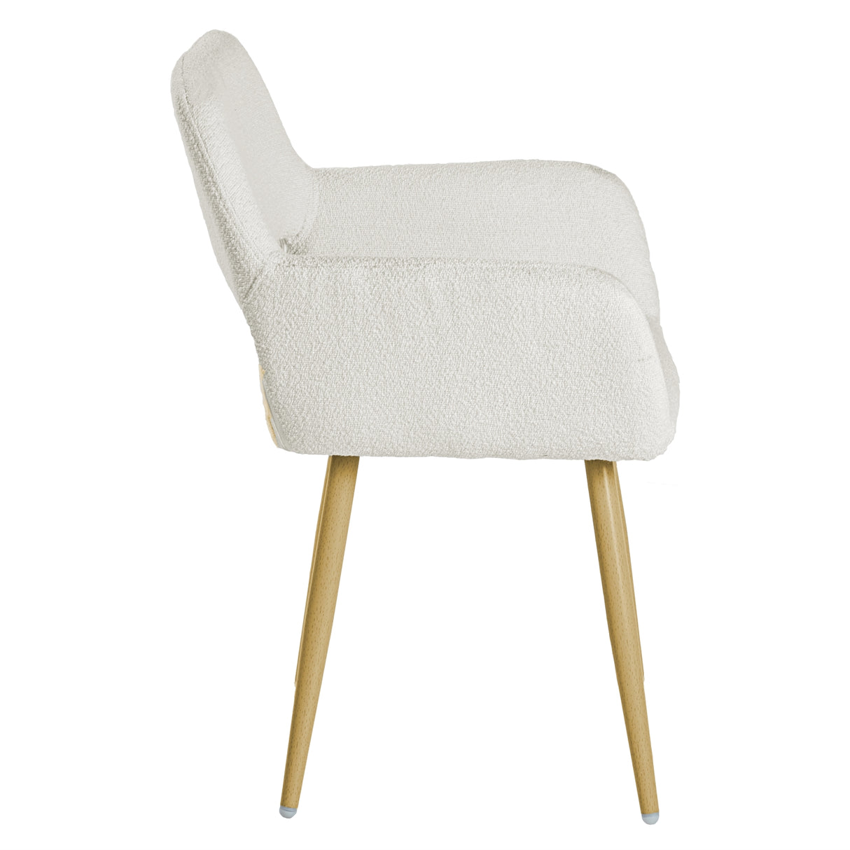 Lot de 2 chaises de salle à manger scandinaves avec accoudoirs en tissu bouclette beige - CROMWELL BOUCLE BEIGE