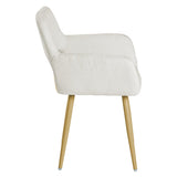 Lot de 4 chaises de salle à manger scandinaves avec accoudoirs en tissu bouclette beige - CROMWELL BOUCLE BEIGE 4PCS