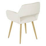 Lot de 2 chaises de salle à manger scandinaves avec accoudoirs en tissu bouclette beige - CROMWELL BOUCLE BEIGE