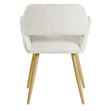 Lot de 2 chaises de salle à manger scandinaves avec accoudoirs en tissu bouclette beige - CROMWELL BOUCLE BEIGE