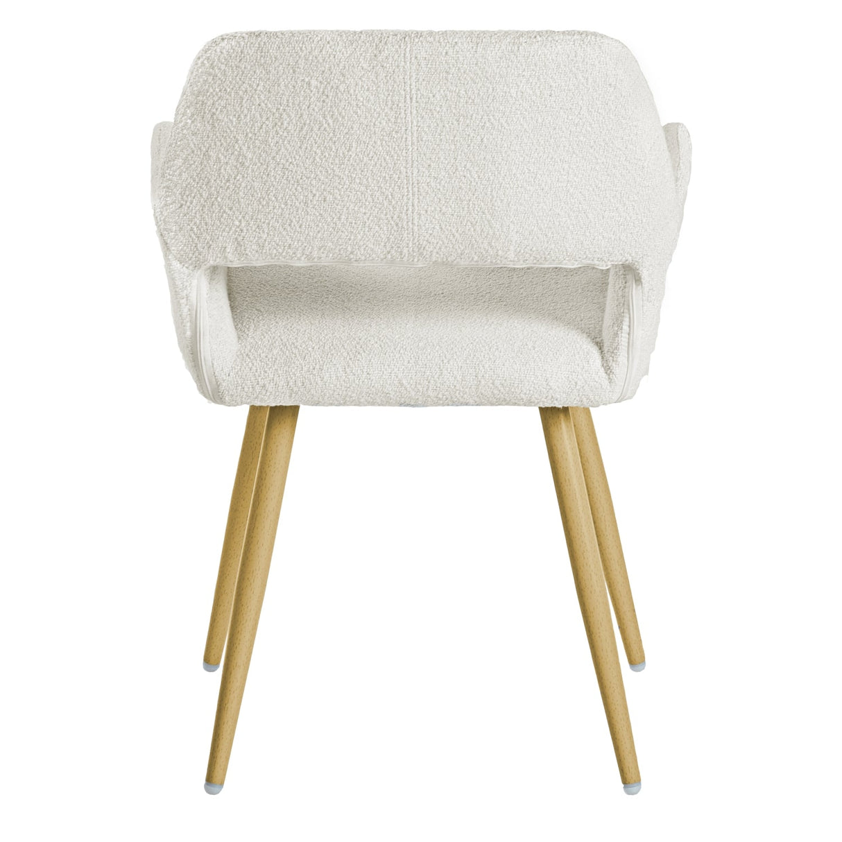 Lot de 4 chaises de salle à manger scandinaves avec accoudoirs en tissu bouclette beige - CROMWELL BOUCLE BEIGE 4PCS