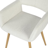 Lot de 2 chaises de salle à manger scandinaves avec accoudoirs en tissu bouclette beige - CROMWELL BOUCLE BEIGE