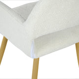 Lot de 4 chaises de salle à manger scandinaves avec accoudoirs en tissu bouclette beige - CROMWELL BOUCLE BEIGE 4PCS