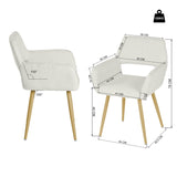 Lot de 4 chaises de salle à manger scandinaves avec accoudoirs en tissu bouclette beige - CROMWELL BOUCLE BEIGE 4PCS