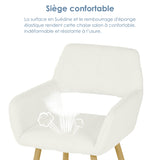 Lot de 2 chaises de salle à manger scandinaves avec accoudoirs en tissu bouclette beige - CROMWELL BOUCLE BEIGE