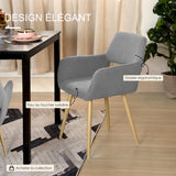 Lot de 2 chaises de salle à manger scandinaves avec accoudoirs en tissu bouclette gris - CROMWELL BOUCLE LIGHT GREY