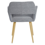 Lot de 2 chaises de salle à manger scandinaves avec accoudoirs en tissu bouclette gris - CROMWELL BOUCLE LIGHT GREY