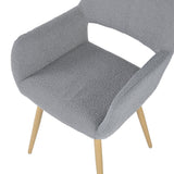 Set di 4 sedie per sala da pranzo scandinave, in tessuto spugna grigio - CROMWELL BOUCLE LIGHT GREY 4PZ