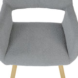 Lot de 2 chaises de salle à manger scandinaves avec accoudoirs en tissu bouclette gris - CROMWELL BOUCLE LIGHT GREY