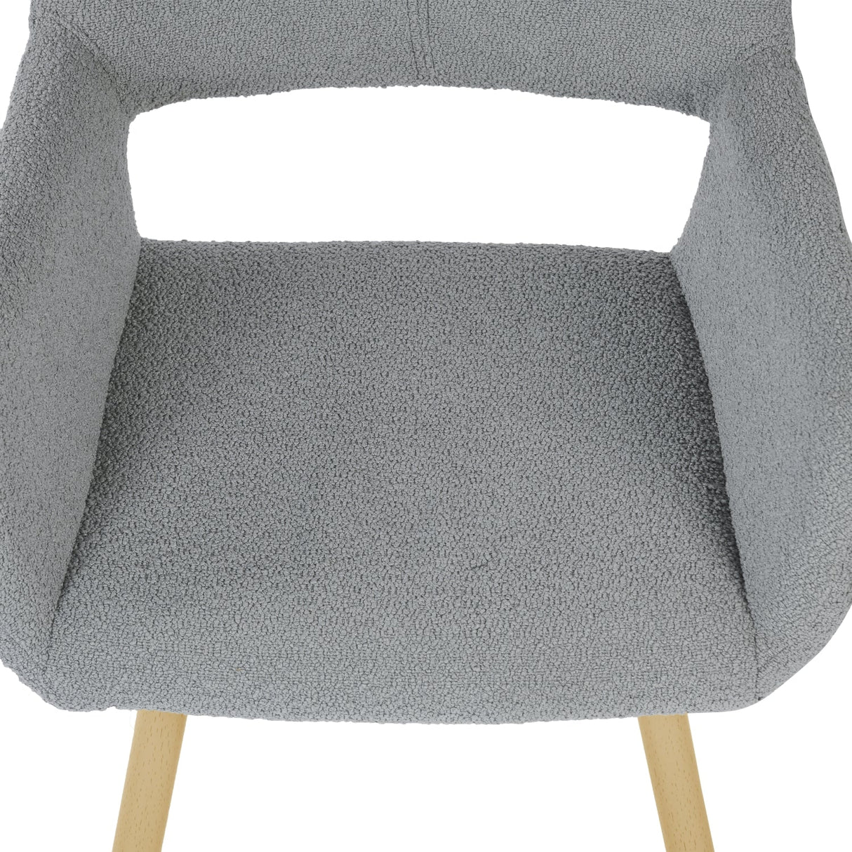 Set di 4 sedie per sala da pranzo scandinave, in tessuto spugna grigio - CROMWELL BOUCLE LIGHT GREY 4PZ