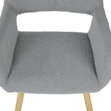 Set di 4 sedie per sala da pranzo scandinave, in tessuto spugna grigio - CROMWELL BOUCLE LIGHT GREY 4PZ