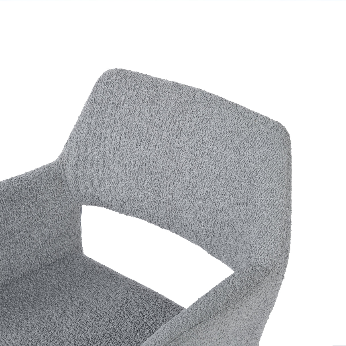 Lot de 2 chaises de salle à manger scandinaves avec accoudoirs en tissu bouclette gris - CROMWELL BOUCLE LIGHT GREY