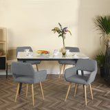 Set di 4 sedie per sala da pranzo scandinave, in tessuto spugna grigio - CROMWELL BOUCLE LIGHT GREY 4PZ