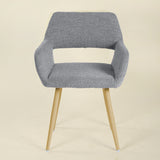 Lot de 2 chaises de salle à manger scandinaves avec accoudoirs en tissu bouclette gris - CROMWELL BOUCLE LIGHT GREY