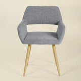 Lot de 4 chaises de salle à manger scandinaves avec accoudoirs en tissu bouclette gris - CROMWELL BOUCLE LIGHT GREY 4PCS