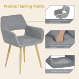 Lot de 2 chaises de salle à manger scandinaves avec accoudoirs en tissu bouclette gris - CROMWELL BOUCLE LIGHT GREY