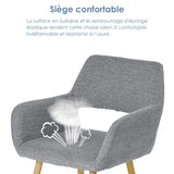 Lot de 2 chaises de salle à manger scandinaves avec accoudoirs en tissu bouclette gris - CROMWELL BOUCLE LIGHT GREY