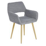 Lot de 2 chaises de salle à manger scandinaves avec accoudoirs en tissu bouclette gris - CROMWELL BOUCLE LIGHT GREY