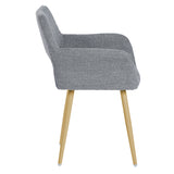 Lot de 2 chaises de salle à manger scandinaves avec accoudoirs en tissu bouclette gris - CROMWELL BOUCLE LIGHT GREY