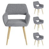 Set di 4 sedie per sala da pranzo scandinave, in tessuto spugna grigio - CROMWELL BOUCLE LIGHT GREY 4PZ