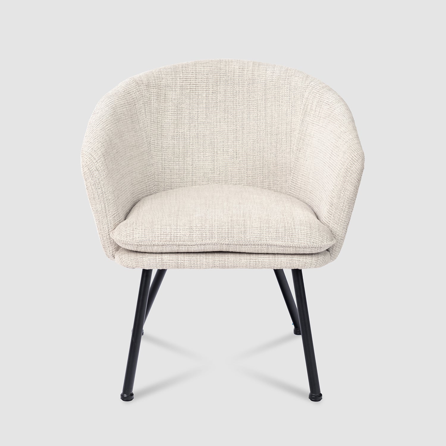 Fauteuil de détente Contemporain en tissu beige, structure robuste en métal noir - DIXIER FABRIC BEIGE