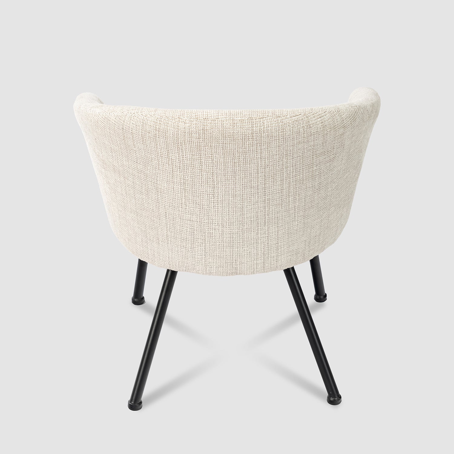 Fauteuil de détente Contemporain en tissu beige, structure robuste en métal noir - DIXIER FABRIC BEIGE