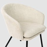 Contemporary relaxation armchair in beige fabric, robust black metal structure - DIXIER FABRIC BEIGE