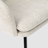 Contemporary relaxation armchair in beige fabric, robust black metal structure - DIXIER FABRIC BEIGE