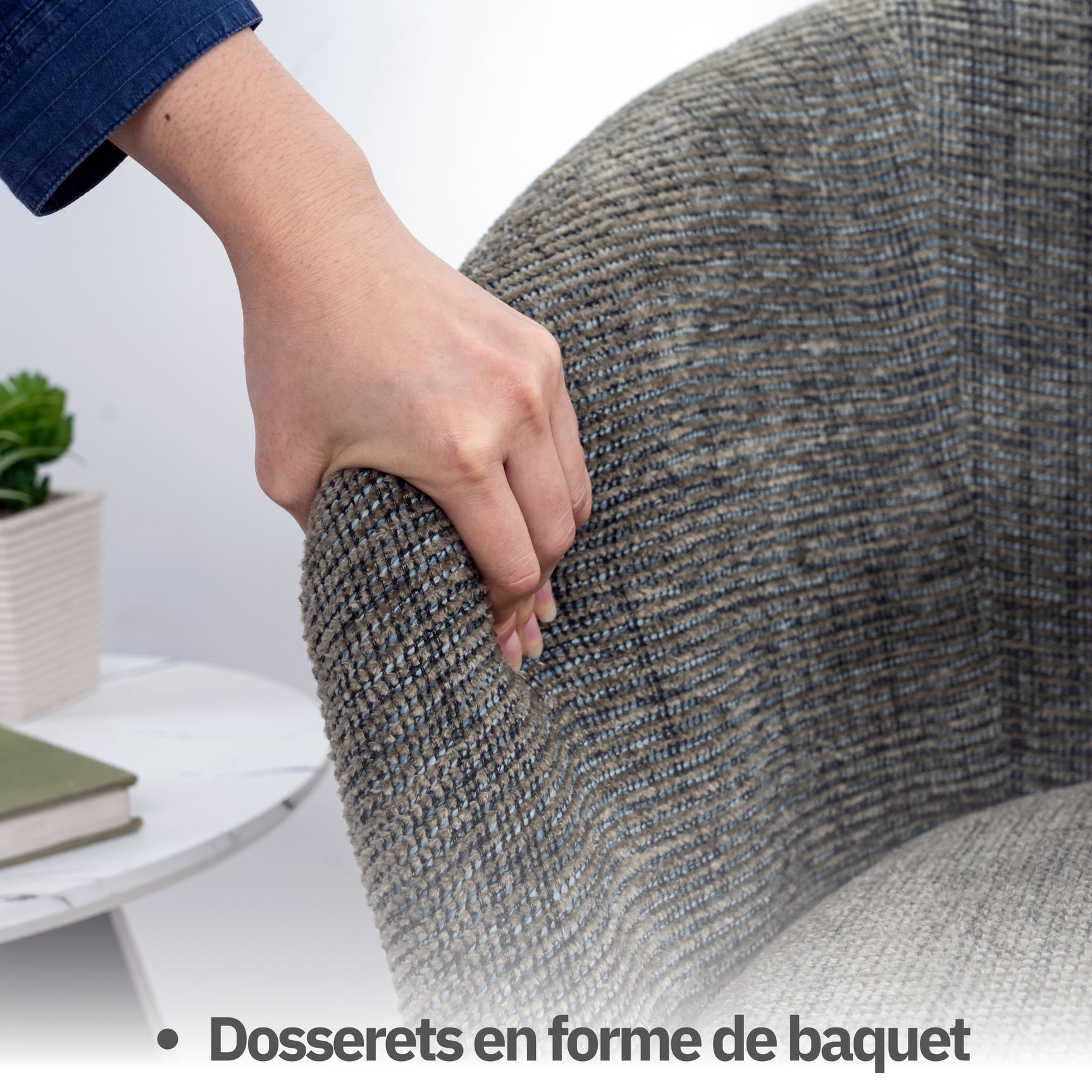 Fauteuil de détente Contemporain en tissu vert foncé, structure robuste en métal noir - DIXIER FABRIC DARK GREEN