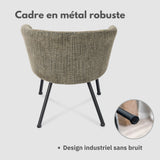 Fauteuil de détente Contemporain en tissu vert foncé, structure robuste en métal noir - DIXIER FABRIC DARK GREEN