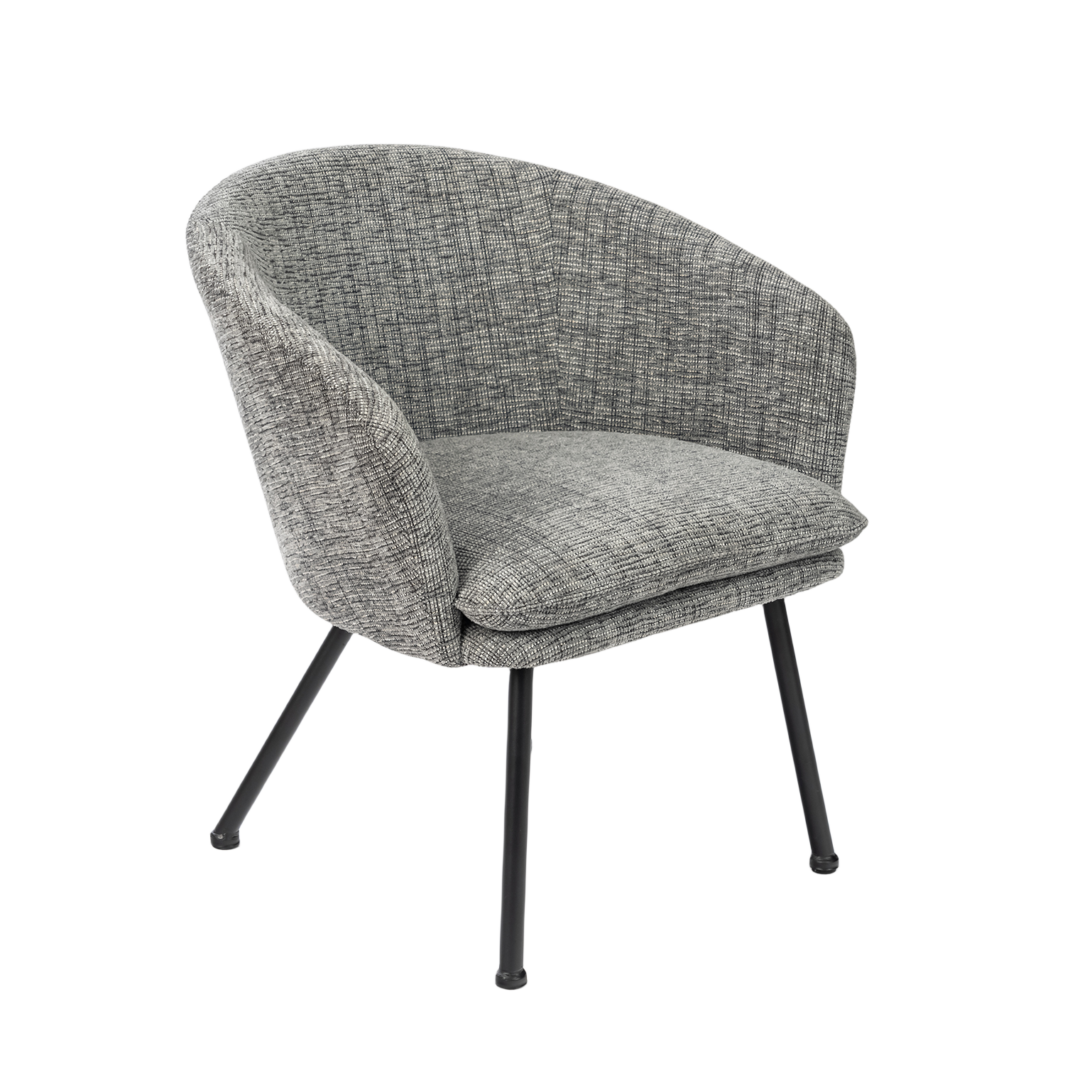 Sillón relax contemporáneo en tejido gris oscuro, robusta estructura de metal negro - DIXIER FABRIC DARK GREY