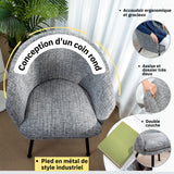 Sillón relax contemporáneo en tejido gris oscuro, robusta estructura de metal negro - DIXIER FABRIC DARK GREY