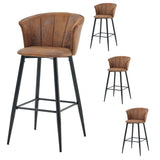 Set of 4 industrial bar stools with armrests and Sweden file - Dononic Bar