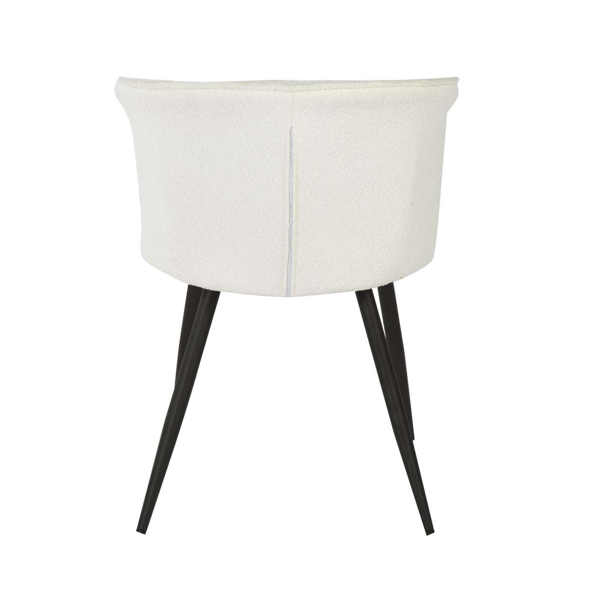 Juego de 2 sillas de comedor escandinavas en tejido rizo imitación borreguito, patas de metal negro - DONCIC DINING CHAIR CREAM