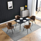 Set of 6 industrial suede dining room chairs, DONCIC DINING CHAIR SUEDE 6PCS