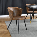 Set of 6 industrial suede dining room chairs, DONCIC DINING CHAIR SUEDE 6PCS