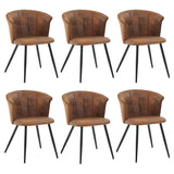 Set of 6 industrial suede dining room chairs, DONCIC DINING CHAIR SUEDE 6PCS