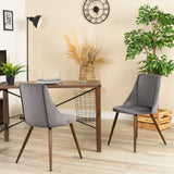 Set of 2 Scandinavian dining room chairs in gray velvet with imitation wood metal legs, SMEG TIAANIUM 32MM DARK GRAY A