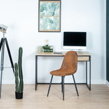 Set of 4 industrial dining chairs in suede - Charlton