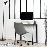 Foldable Industrial Computer Desk/Table in Wood and Black Metal - ASCOLI BK