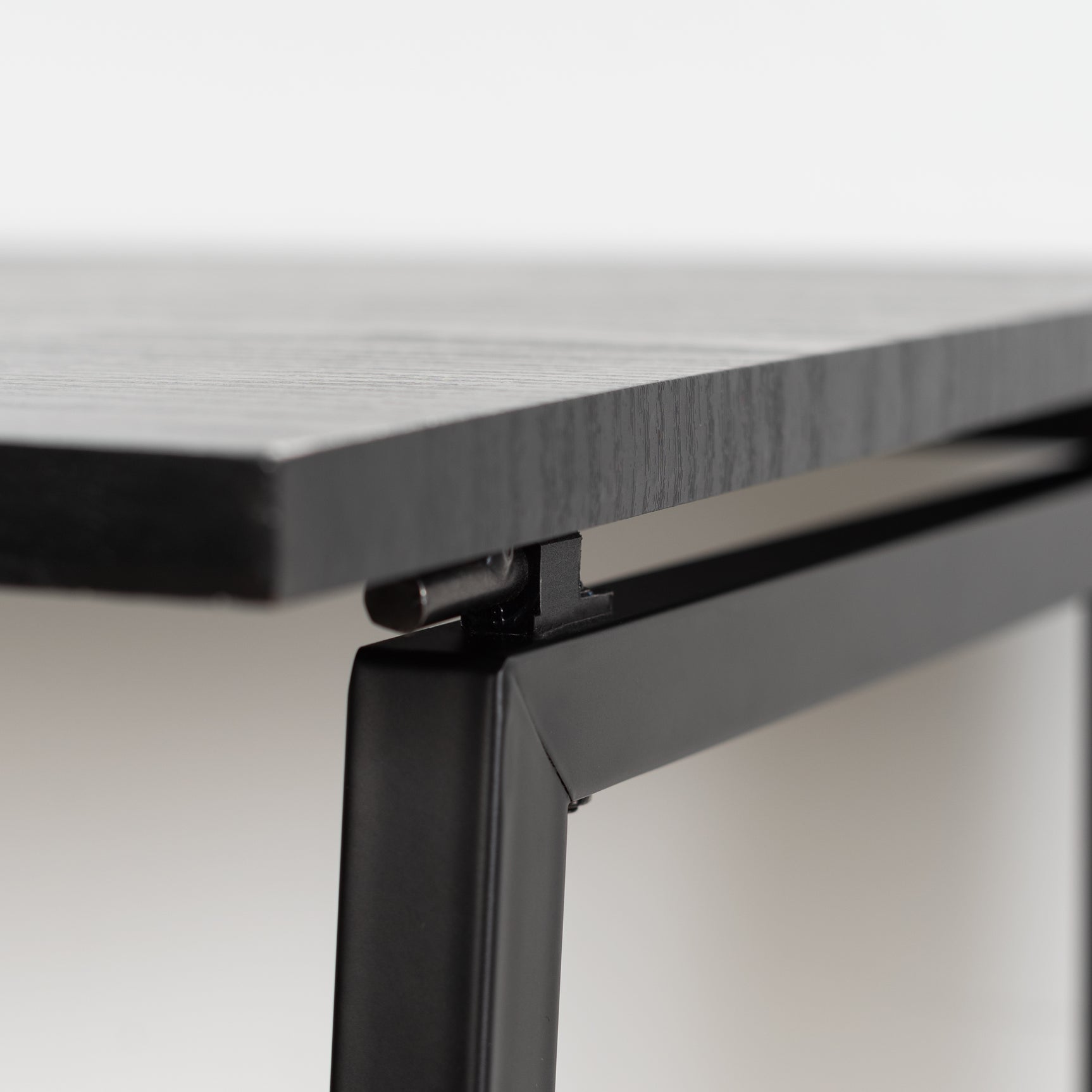 Foldable Industrial Computer Desk/Table in Wood and Black Metal - ASCOLI BK