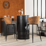 Set von 4 Industrial Bar Stools mit Armlehnen und Schwedendatei - Dononic Bar