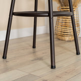 Set of 2 industrial style kitchen bar stools with mocha-colored metal legs, 360° seat and footrest - HAILEY 29 INCH BROWN 2PCS