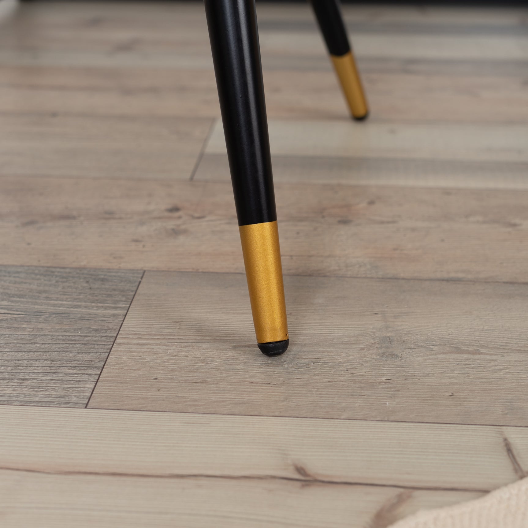 Set of 2 suede dining room chairs, black and gold metal legs, SMEG SUEDE BROWN BG