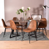 Lot de 4 chaises de salle à manger industrielles en suédine - CHARLTON SUEDE BROWN DT LMKZ